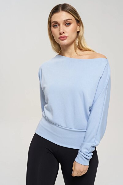Veni Life Women's One Shoulder Low Cut Casual Sweatshirt with Boat Neckline