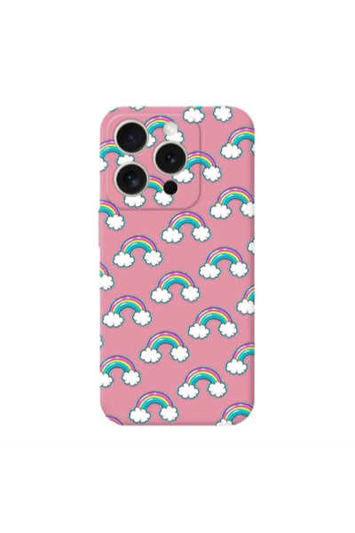 Other Apple Iphone 16 Pro Cute rainbows Pink Colored Silicone TPU Θήκη