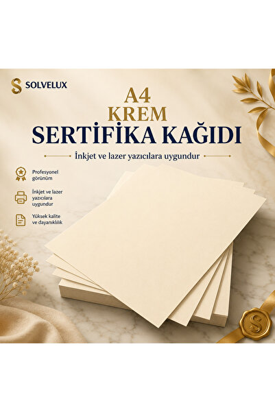SOLVELUX ورق شهادات كريمي A4 سميك مناسب لجميع الطابعات مع خرطوشة حبر، 10 قطع ...