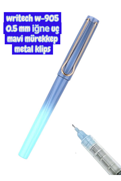 SEYFİKİRTASİYE writech W-905 ROLLER kalem 0,5 MM KALEM MAVİ mürekkep metal kl...