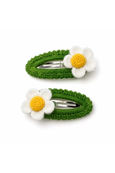 TIGEA Accessories Hand Knitted Flower Design Baby and Children's Hair Clips S...
