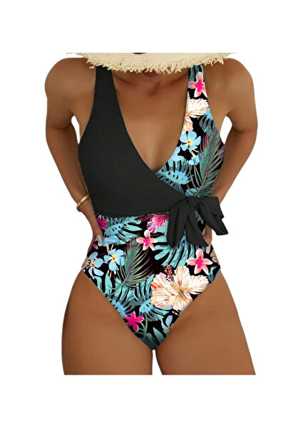 OEM Costum de baie, o singura piesa, modelator, imprimeu floral, M