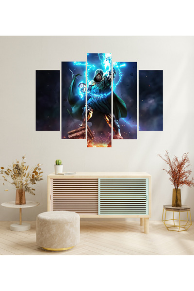 tablomaxtbx 5 Parça Doctor Doom Avengers Doomsday Dekoratif MDF Tablo Seti Duvar