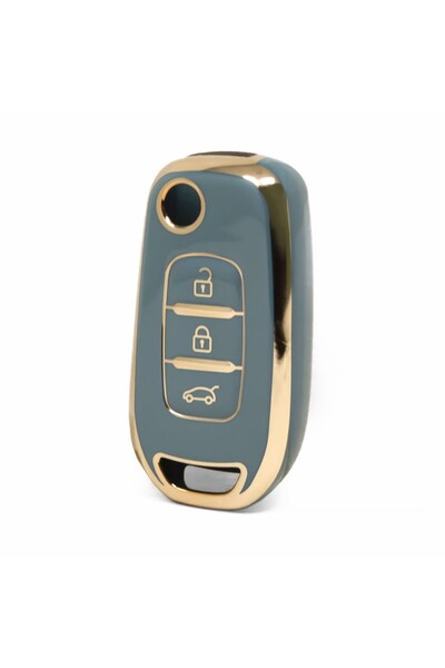 SatışMax Express 3 Button Switch Nano Key Case Cover Gray Gold Gold Color 1St...