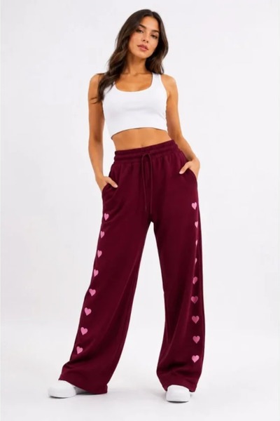 JANES Osy modal soft textured embroidered pocket oversize wide leg sweatpants...