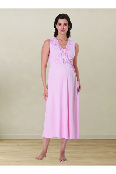 by İGP Maternity Zero Sleeve Lace Nightgown Effortt