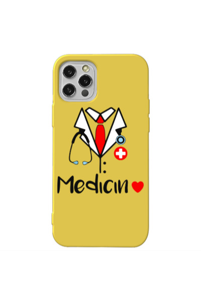 Other Apple iPhone 12 Pro Max Medicin Yellow Colored Silicone TPU Θήκη