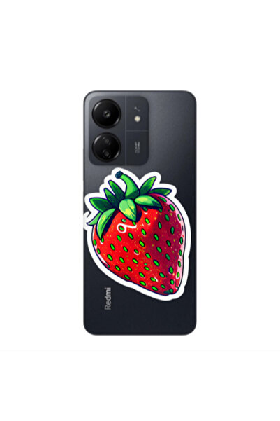Other Xiaomi Redmi 13C strawberry Transparent Silicone TPU Θήκη