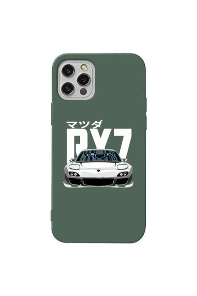 Other Apple iPhone 12 Pro Max Car Rx7 Dark Green Colored Silicone TPU Θήκη