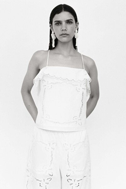 H&M Broderie anglaise strappy top