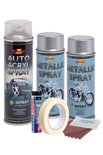 Avex Kit complet pentru repararea și vopsirea roților, Argintiu metalic, V2