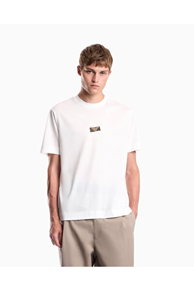 Emporio Armani Erkek Kısa Kol Bisiklet Yaka Regular Fit Beyaz T-Shirt