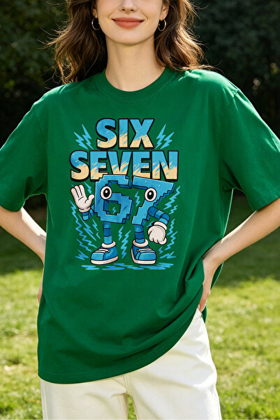 Fleck Womens T Shirts Six Seven 67 Cartoon Number Character Design Casual Ove...