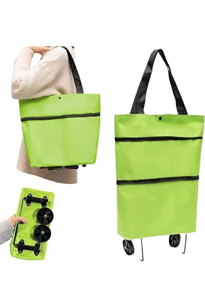 Arabest Foldable Shopping Trolley with Wheels, Foldable Grocery Shopping Trol...