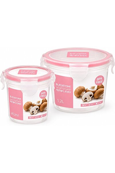 Blackstone 2 PCS Plastic Food Storage Container Set 450ml/ 1.2L with Locking ...