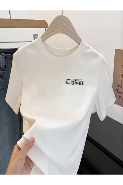 1177573 Individual Line Letter Pattern Men'S T-Shirt, Round Neck Short Sleeve...