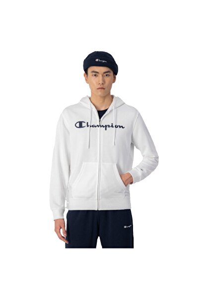 Champion Φούτερ με κουκούλα και ολόσωμο φερμουάρ 218530-WW001 Λευκό L