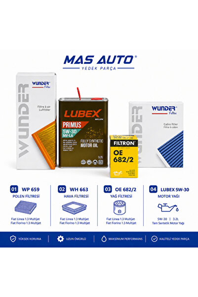 WUNDER Fiat Linea 1.3 Multijet Fiat Fiorino 1.3 Multijet Bakım Kiti Lubex Pri...