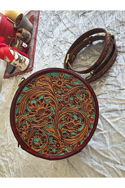Artisanan by Ferr Handcrafted Genuine Leather Round Crossbody Bag