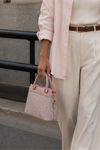 Yuka Atelier Oria Cross-Use Shoulder and Hand Bag (Wicker Look)