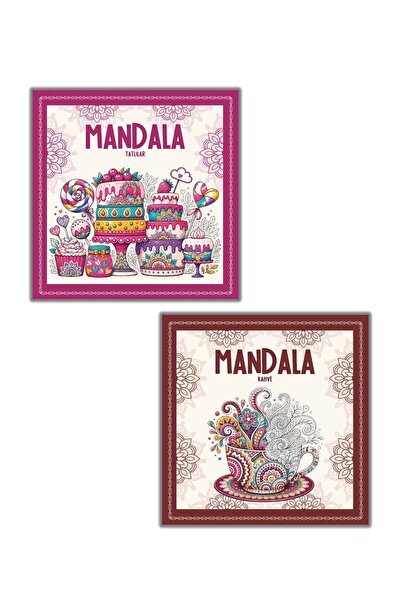 dokuzyayinlari Mandala Coloring Book Set of 2 - Sweets and Coffee Themed