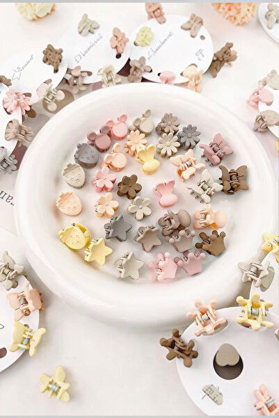 SHEKER HOME Accessories 24 Adet Mini Mandal Saç Tokası Seti Kız Çocuk ve Bebe...