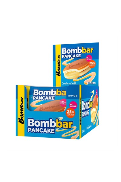 BOMBBAR Protein Pancake Condensed Milk Filling No Sugar Added 10x40g