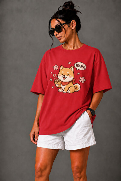 FECCY Premium Want Cat Theme Unisex Oversize Women's T-Shirt Cotton Oversize ...