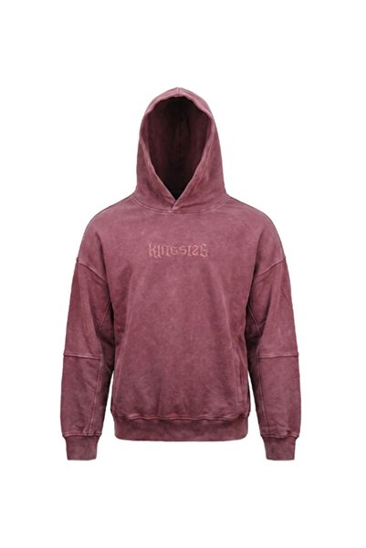 Kingsize Nutrition Kingsize Darksteel Antik Yıkamalı Oversize Sweatshirt Bordo