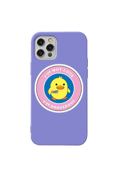 Other Apple iPhone 12 Pro Max I m dangerus Purple Colored Silicone TPU Θήκη