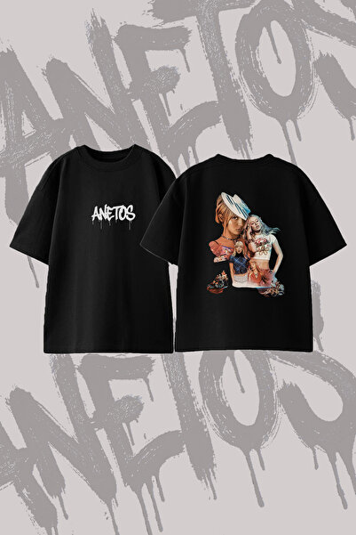 Anetos Μπλουζάκι με σχέδιο Fashion Collage, εμπριμέ, μεγάλου μεγέθους, με λαι...