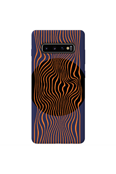Other Samsung S10 Trapezoidal lines Dark blue Colored Silicone TPU Θήκη