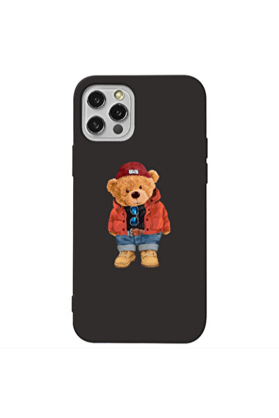 Other Apple iPhone 12 Pro Max Bear in a hat Black Colored Silicone TPU Θήκη