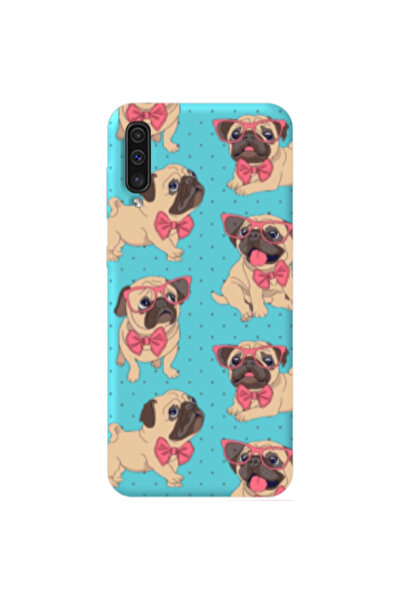Other Samsung A70 Dog Spectacled Turquoise Colored Silicone TPU Θήκη