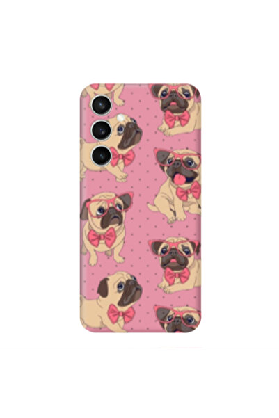Other Samsung S24 FE Dog Spectacled Pink Colored Silicone TPU Θήκη