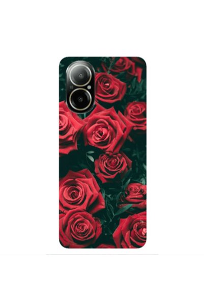 Other Realme C67 Red Roses Transparent Silicone TPU Θήκη