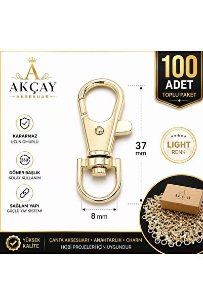 Akçay Aksesuar Köstek Paris Kanca 100 Ad Anahtarlık Çanta Klipsi Aparat Kanca l