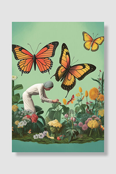 Luna Marissa Poster sa leptirima, žena u vrtu i ogromni monarhijski leptiri, ...