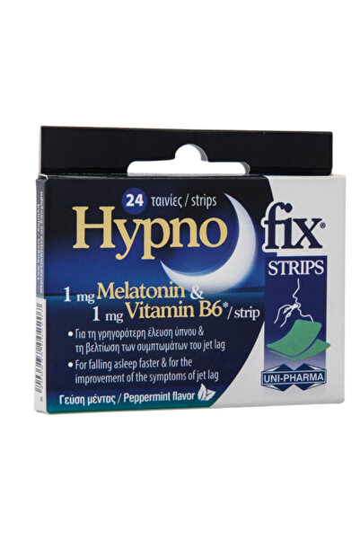 Uni-Pharma | Hypno Fix Strips Συμπλήρωμα διατροφής με μελατονίνη | 24 ταινίες