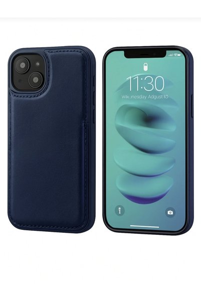 MayCap iPhone Compatible 15 Pro Navy Blue Wallet Card Holder Premium Case for Women and Men