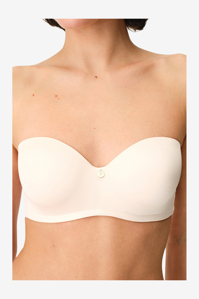 Penti Women Lotus Essentials Cream/Pink Strapless Wired Bra