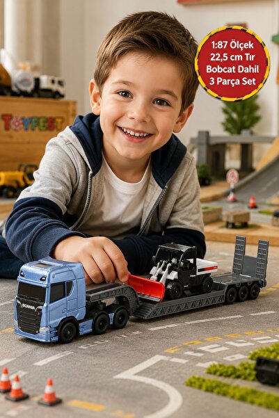 TOYFEST Scania 770 S 1:87 Transporter Truck Bobcat Snow Plow Construction Mac...