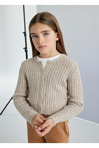 MAYORAL Girl's Buttoned Ribbed Knit Cardigan 2-10 Years Beige
