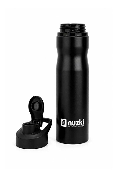 nuzki Steel Sports Water Bottle with Flip Lid | Reusable Leak-Resistant Water...