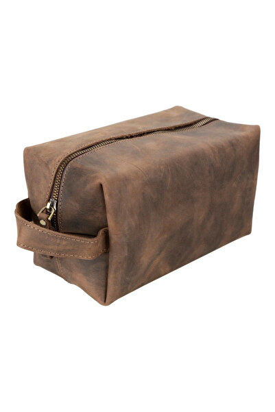 Generic Brand Leather Care and Travel Bag, Size L, Antique Dark Brown