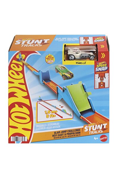 HOT WHEELS Pistă de cascadorii Stunt Tracks cu săritură și propulsie, mașină ...