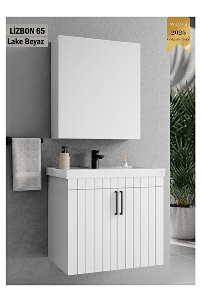 Wons Bathroom Lizbon 65 cm Lake Beyaz Banyo Dolabı