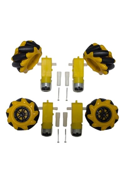 OEM Set de 4 roți omnidirecționale Mecanum de 60mm cu 4 motoare TT DC 3V-6V ș...