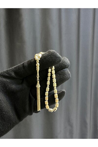 AtlantisGold 925 Ayar Gümüş Çizgili Kapsül Kesim Tesbih – İşlemeli İmame ve Z...