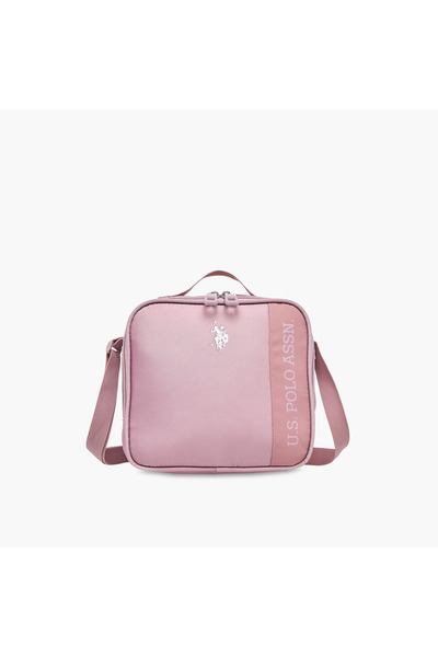 U.S. Polo Assn. US Polo ASSN. Logo Print Lunch Bag with Zip Closure